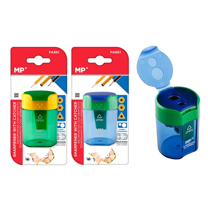 Ξύστρα Μολυβιών Mp Με Κάδο Pa834 4x6cm Μπλε Ή Πράσινο 1τμχ