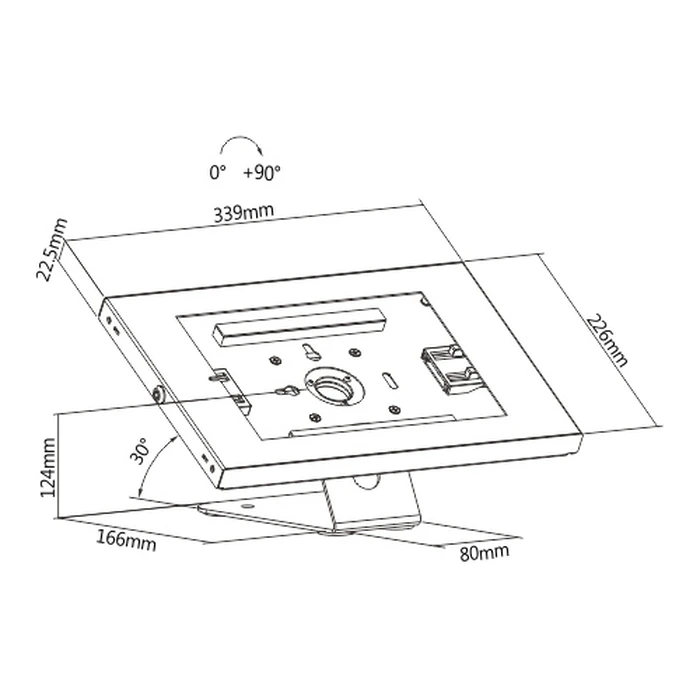 Βάση Tablet Brateck επιτραπέζια PAD34-02, αντικλεπτική, 9.7-11", λευκή