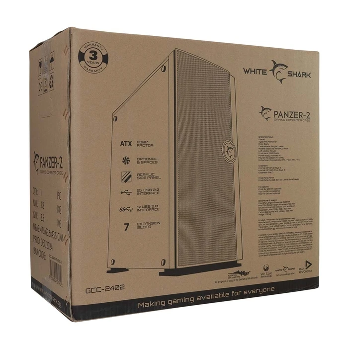 Κουτί Η/Υ White Shark Atx Mid Gcc-2402 Black