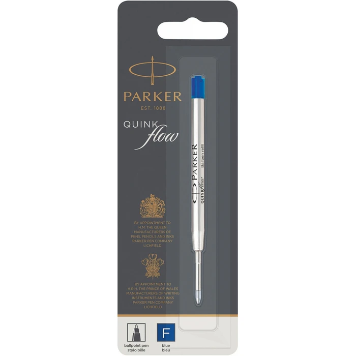 Ανταλλακτικό Μελάνι Parker Quinkflow Refill F blue Ballpoint Pen (Blister)
