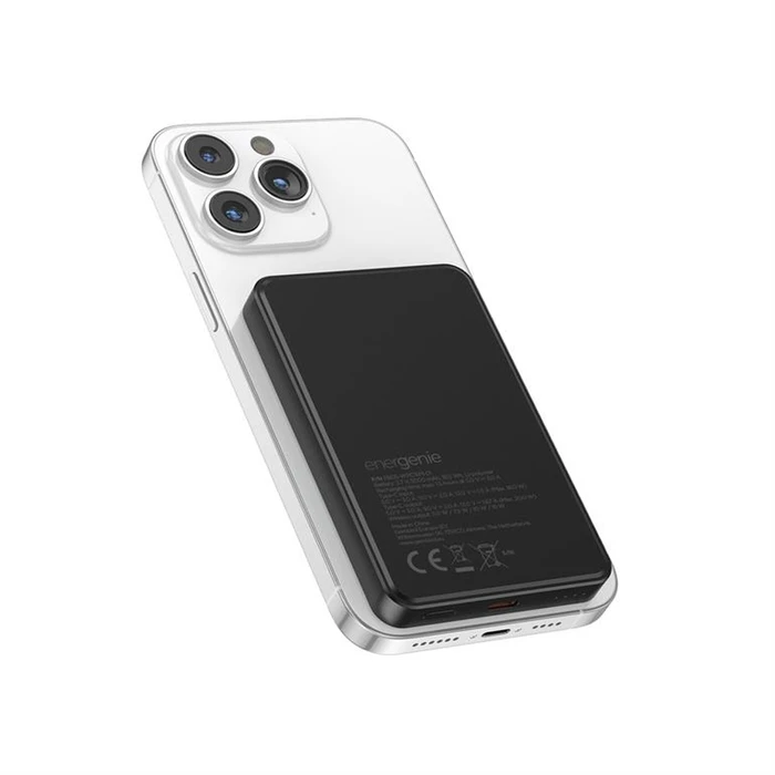 Energenie Μαγνητική MagSafe Power Bank 5000mAh 15W με USB-C Power Delivery Μαύρο
