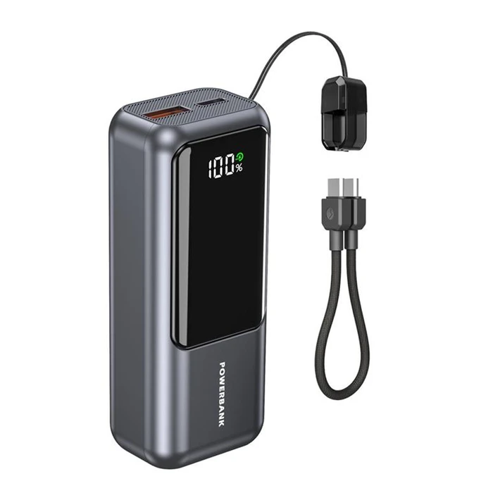 Energenie Compact Power Bank 10000mAh 20W με USB-A & USB-C (PD/QC) Γκρι