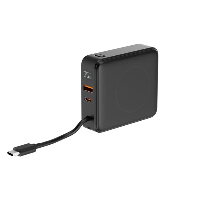 Energenie Fast Power Bank 10000mAh 20W με Ασύρματη Φόρτιση, USB-A & USB-C Μαύρο