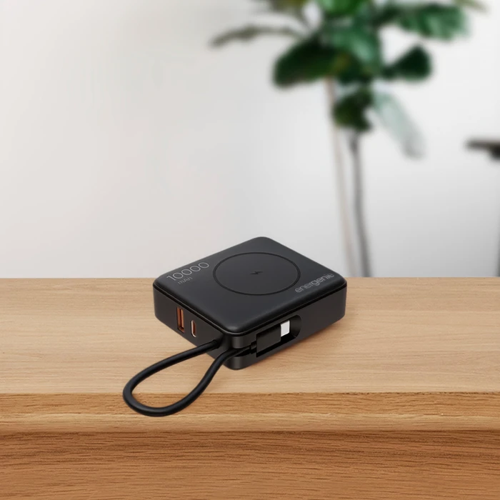 Energenie Fast Power Bank 10000mAh 20W με Ασύρματη Φόρτιση, USB-A & USB-C Μαύρο