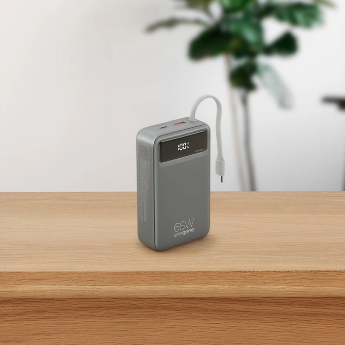 Energenie Fast Power Bank 20000mAh 65W με USB-A και USB-C Power Delivery / Quick Charge Μαύρο