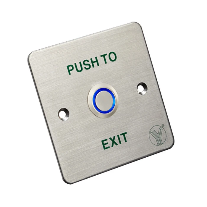 Μπουτόν Yli Electronic Χωνευτό PBK-814C με LED, 86 X 86mm, 3Α, Ασημί