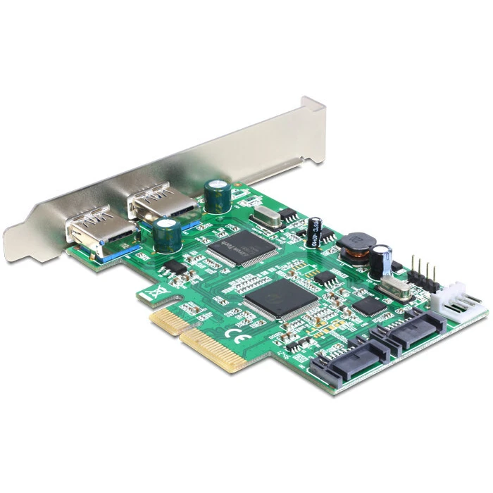Controller PCIe Delock 2x USB3.0 ext + 2x SATA 3 int