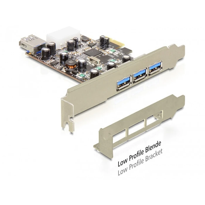 Controller PCIe Delock 3x USB3.0 ext + 1x USB3.0 int +LowProfi