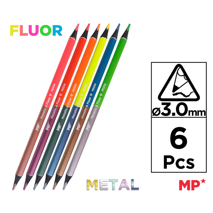 Madrid Papel Metal Ξυλομπογιές Ασημί Σετ 6τμχ PE334
