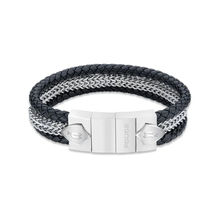 Ανδρικό Βραχιόλι Police Peagb2119801 (Talla L) Δερμάτινο Black