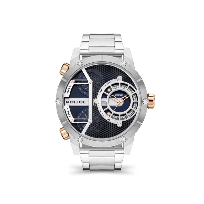 Ανδρικό Ρολόι Police Pewjg2118104 (50mm) Μεταλλικό Μπρασελέ Ασημί