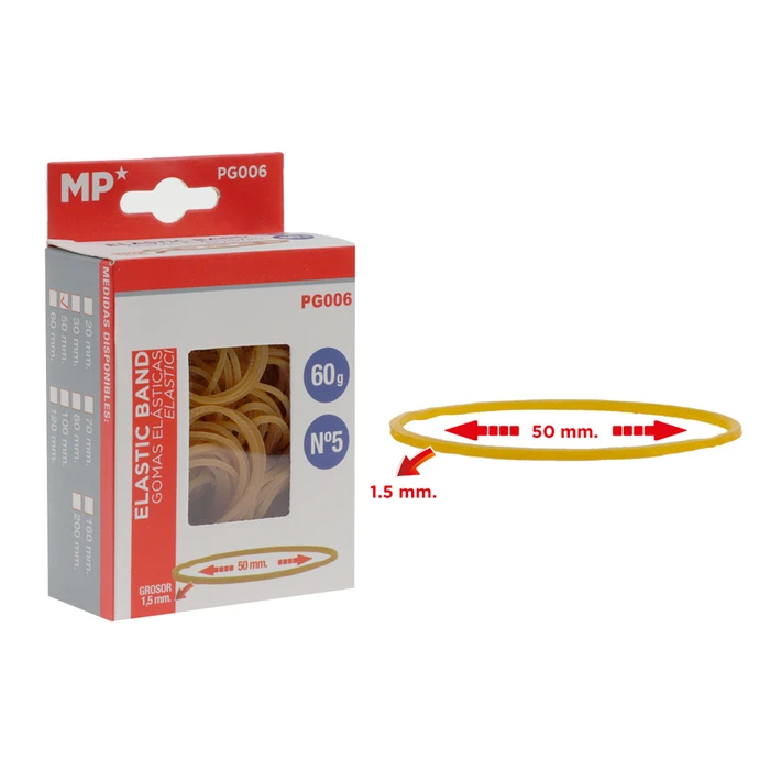 Λαστιχάκια Συσκευασίας Mp Pg006 Σε Κουτί No5 1.5x50mm 60g