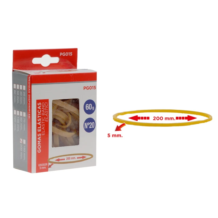 Λαστιχάκια Συσκευασίας Mp Pg015 Σε Κουτί No20 5x200mm 60g