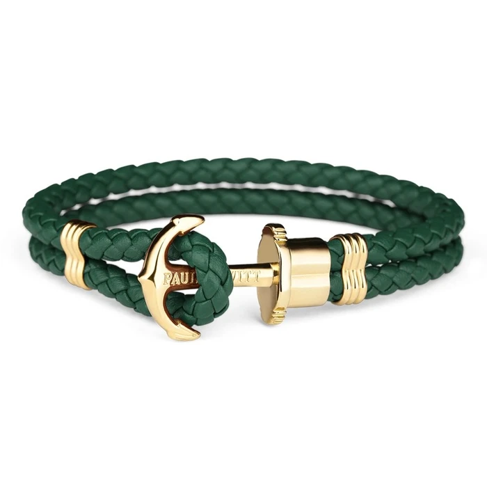 Βραχιόλι Unisex Paul Hewitt Phphlggxxxl (20,5cm) Δερμάτινο Green With Gold