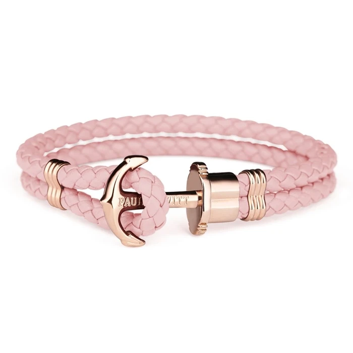 Βραχιόλι Unisex Paul Hewitt Phphlraxs (14,5cm) Δερμάτινο Pink With Gold