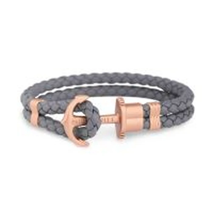 Βραχιόλι Unisex Paul Hewitt Ph-Ph-Lrtsgxs (14-15cm) Δερμάτινο Gray