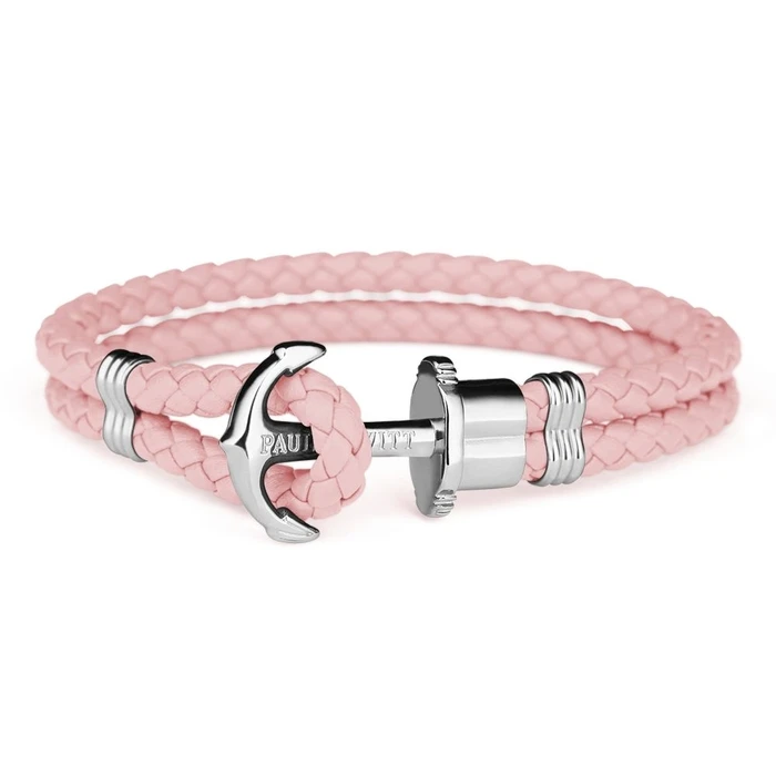 Βραχιόλι Unisex Paul Hewitt Phphlsaxxxl (20,5cm) Δερμάτινο Pink With Silver