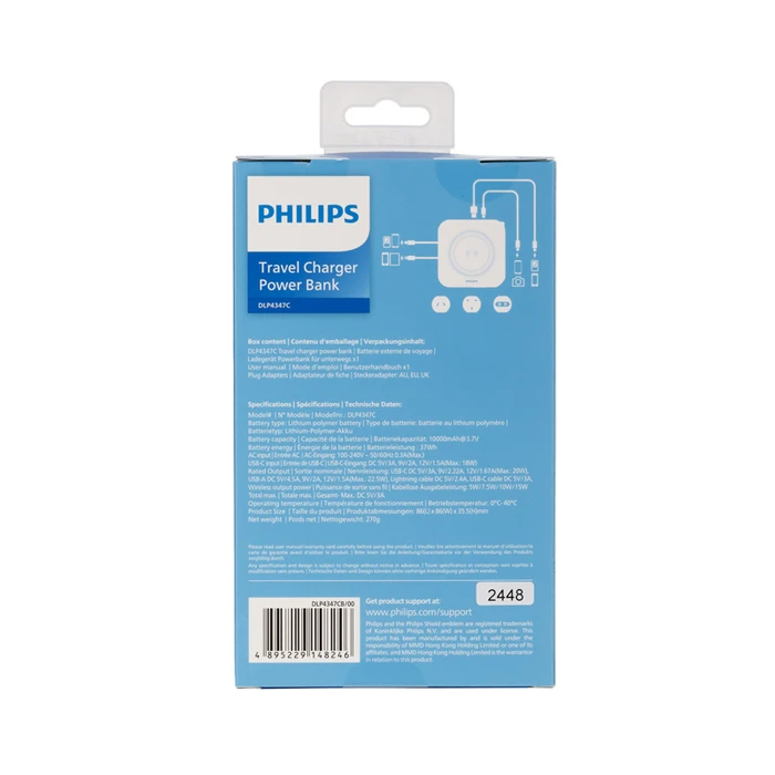 Power Bank Philips DLP4347CB/GRS Μαύρο