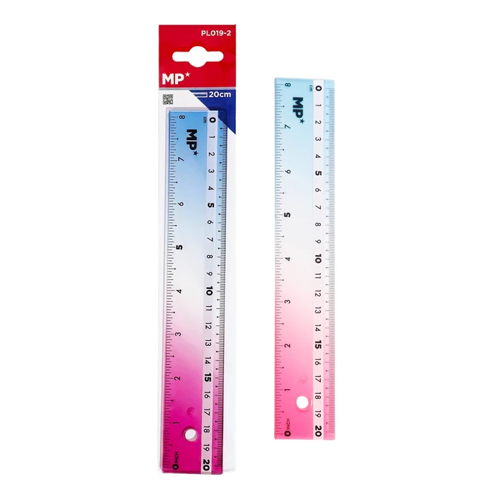 MP πλαστικός χάρακας 8 20cm διάφανος πολύχρωμος