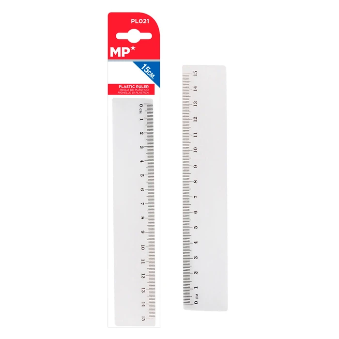 MP πλαστικός χάρακας 15cm διάφανος