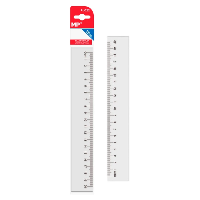 MP Πλαστικός Χάρακας 20cm Διάφανος