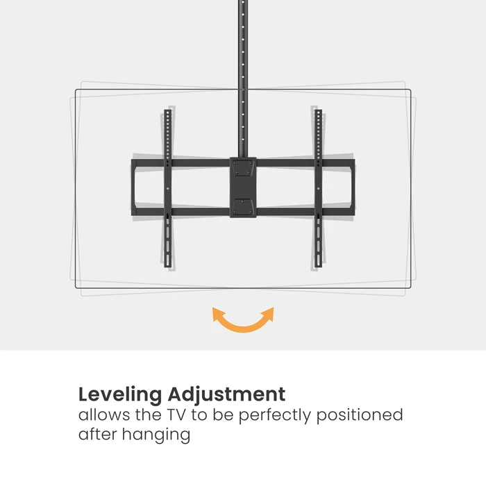 Βάση Τηλεόρασης Brateck Οροφής Plb-Ce1568Xl, 50-100", Έως 80Kg, Heavy Duty