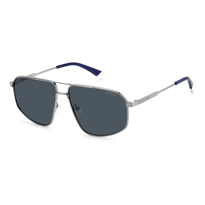 Polaroid Men's Sunglasses PLD4118/S/X 6LB/C3 (PLD4118SX6LBC) - Metal Aviator 59/13/145 mm, Polarized Blue/Grey Lenses