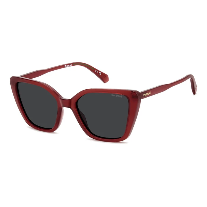 Polaroid Women's Sunglasses PLD4189/S 8CQ (53/18/140) – Red Frame, Grey Polarized Lenses, 100% UV400