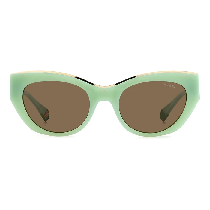 Polaroid Women Sunglasses PLD6199SX1EDF – Cat Eye Brown Polarized Lenses, Resin Frame (Green)