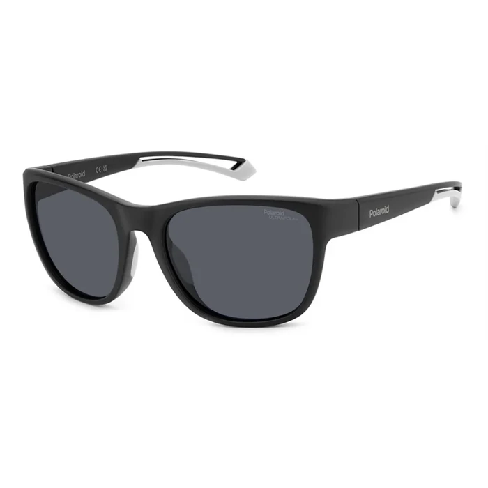 Polaroid Sport Unisex Sunglasses PLD7051S003 — Black Resin Frame, Grey Lenses, 57/19/130 mm
