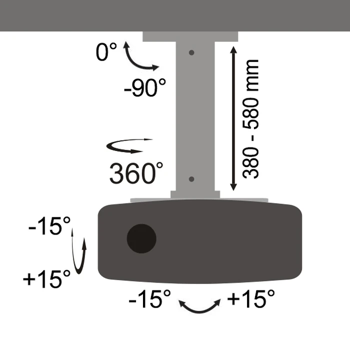 Βάση Projector Sbox CEILING MOUNT Μέγιστο Φορτίο 13.5kg Ασημί