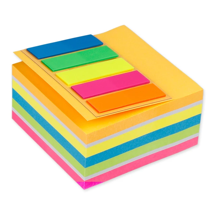 Αυτοκόλλητα Χαρτάκια Mp Σημειώσεων Pn185 75x75mm 400+100τμχ Χρωματιστά