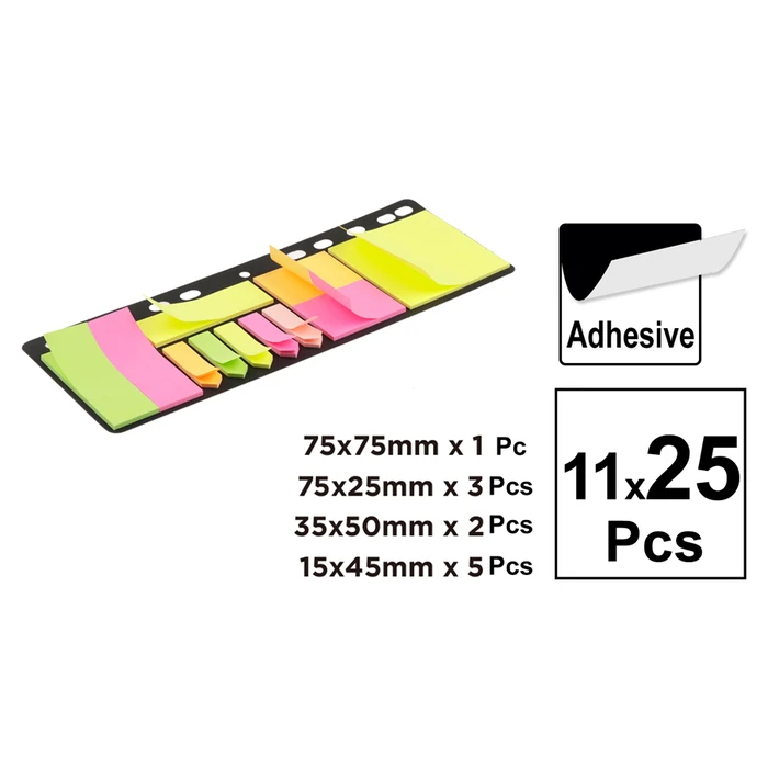 Αυτοκόλλητα Χαρτάκια Σημειώσεων MP PN822, 11x 25τμχ, χρωματιστά