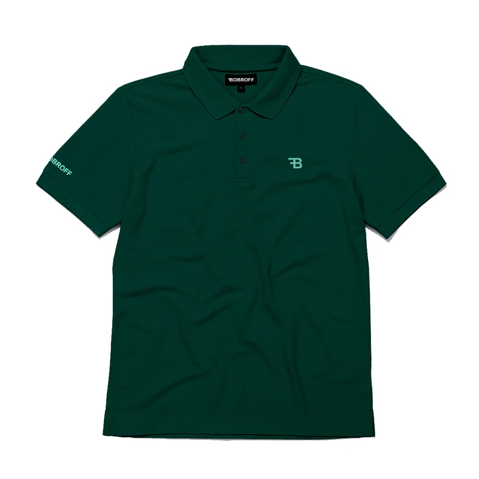 BOBROFF Men's Polo Shirt - Green - XL (Talla XL) - SKU: POLO-GREEN-XL