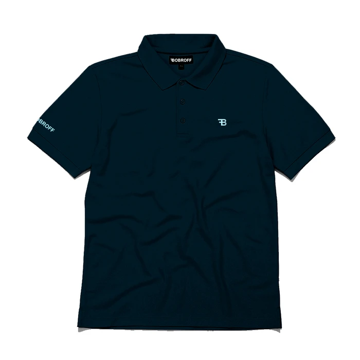 BOBROFF Men's Polo - Navy, Size XL