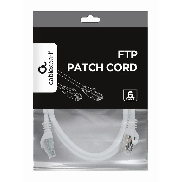 Καλώδιο Δικτύου Cablexpert FTP CAT6 WHITE SHIELDED 1M