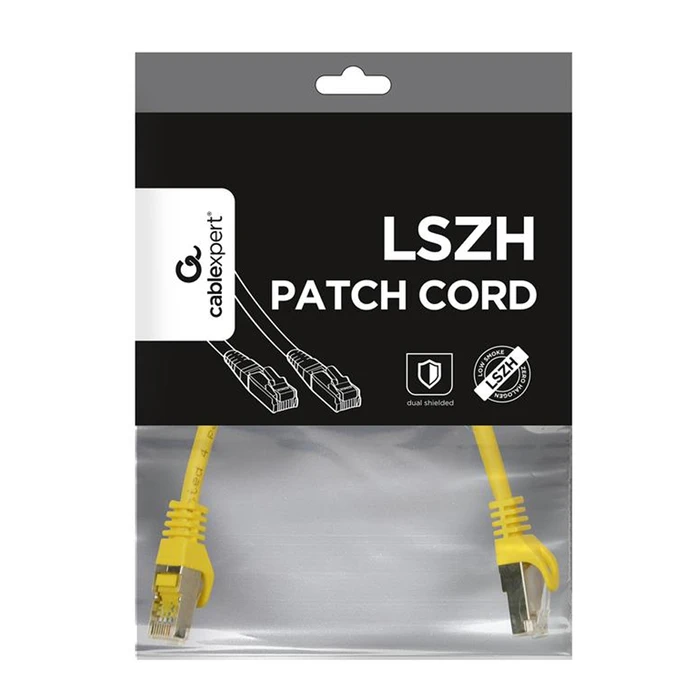 CABLEXPERT S/FTP Cat6a LSZH Patch Cord 0.25m Yellow (PP6A-LSZHCU-Y-0.25M)