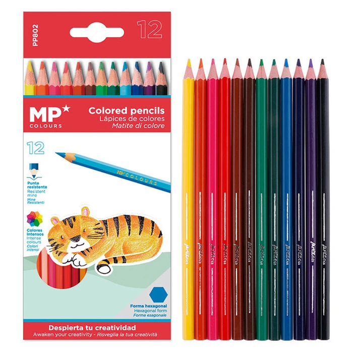 Χρωματιστές Ξυλομπογιές Mp Pp802 12τμχ