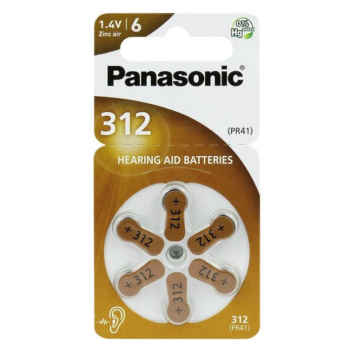 Panasonic Μπαταρίες Ακουστικών Βαρηκοΐας 312 1.4V 6τμχ