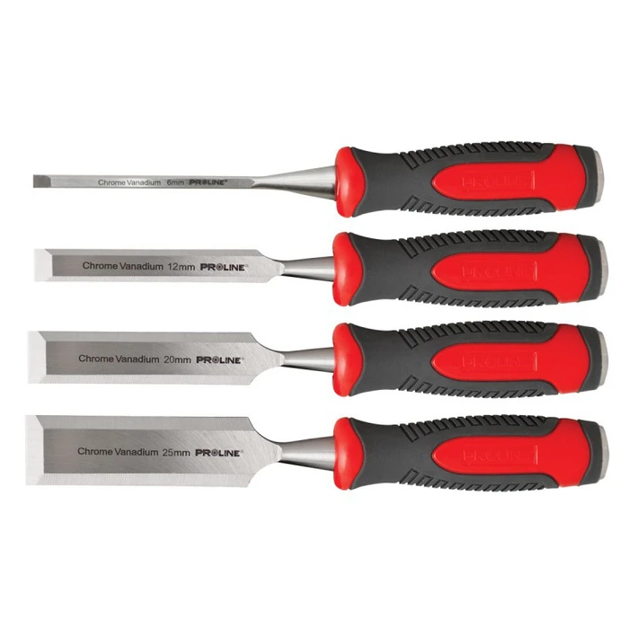 Proline Σκαρπέλα Ξύλου 19142, Αντιολισθητική Λαβή, 6-25mm, 4τμχ