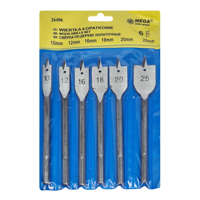 Mega Σετ Τρυπάνια Ξύλου Φτερού 26406, 10-25mm, 6τμχ