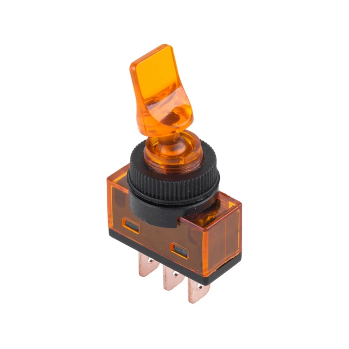 Διακόπτης ON-OFF με λαμπάκι 20A 12VDC ASW-14D Πορτοκαλί