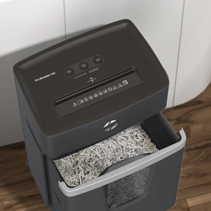 Καταστροφέας Εγγράφων HP ProShredder 15CC – 2811 Επαγγελματικός με συνδετήρες Cross Cut P4 – 15 x A4 – 20L