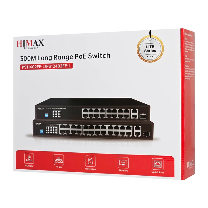 Network Switch Himax PoE PS11602FE-L, 16x PoE/2x Ethernet/2x SFP έως 1000Mbps