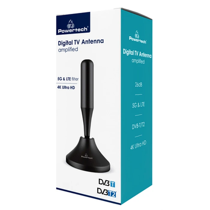 Εσωτερική Κεραία Τηλεόρασης Powertech ψηφιακή PT-1007, 5G & LTE, DVB-T/T2, 4Κ, 26dB