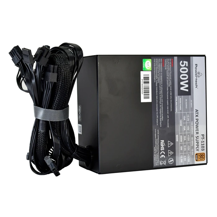 Τροφοδοτικό 500W Powertech PT-1103, 80Plus Bronze, ATX, 140mm Fan