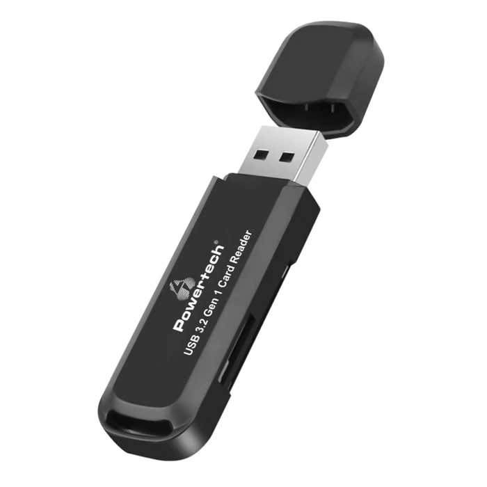 Card Reader Powertech PT-1112 για SD & micro SD, USB 3.2, 5Gbps, μαύρο