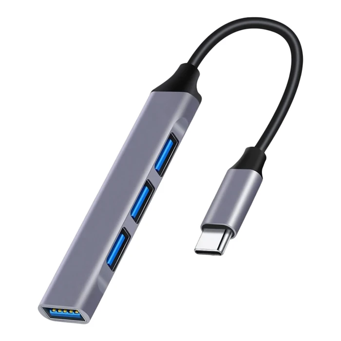 USB Hub Powertech Type-C PT-1113, 4x USB 3.2 Gen 1 θύρες, 5Gbps, γκρι