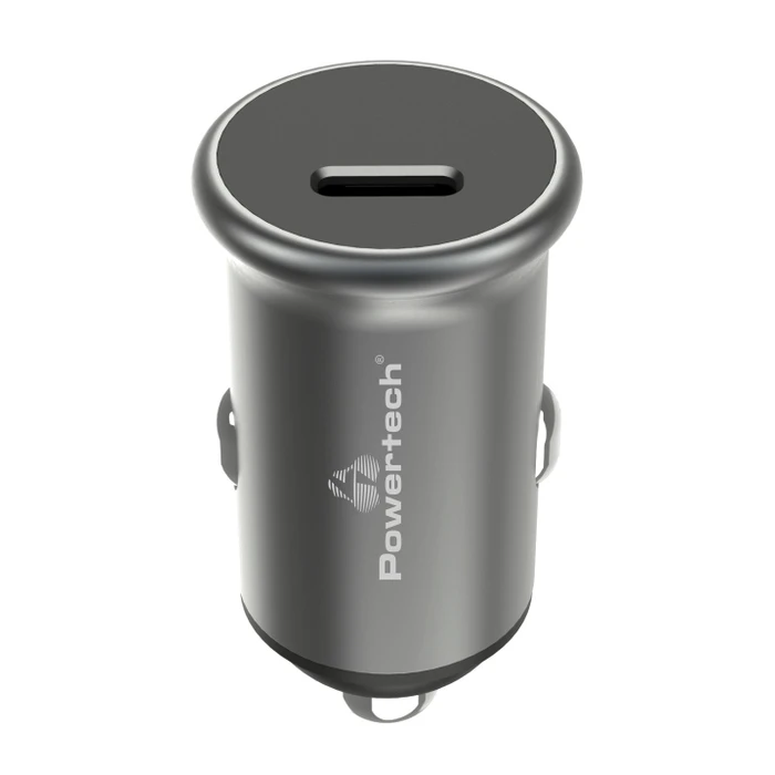 Φορτιστής Αυτοκινήτου Powertech PT-1147, USB-C, 30W PD, γκρι