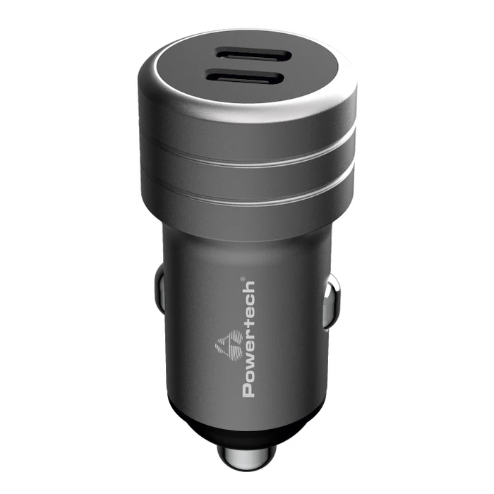 Φορτιστής Αυτοκινήτου Powertech PT-1149, 2x USB-C, 100W PD, γκρι